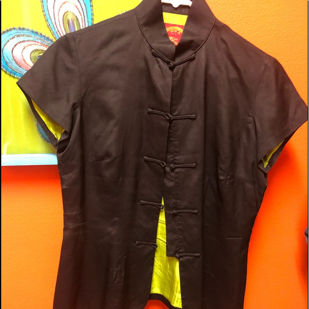 Shanghai tang silk blouse with frog button